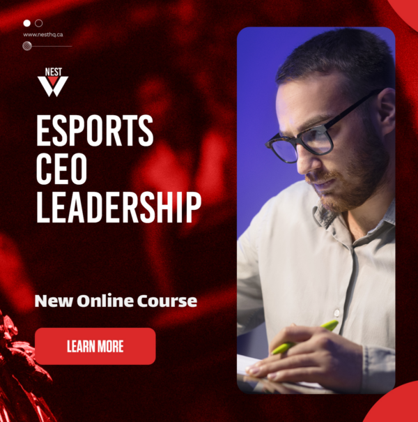NEST Esports CEO Leadership Course for learning communication, strategy, team leadership, and decision-making in esports organizations.